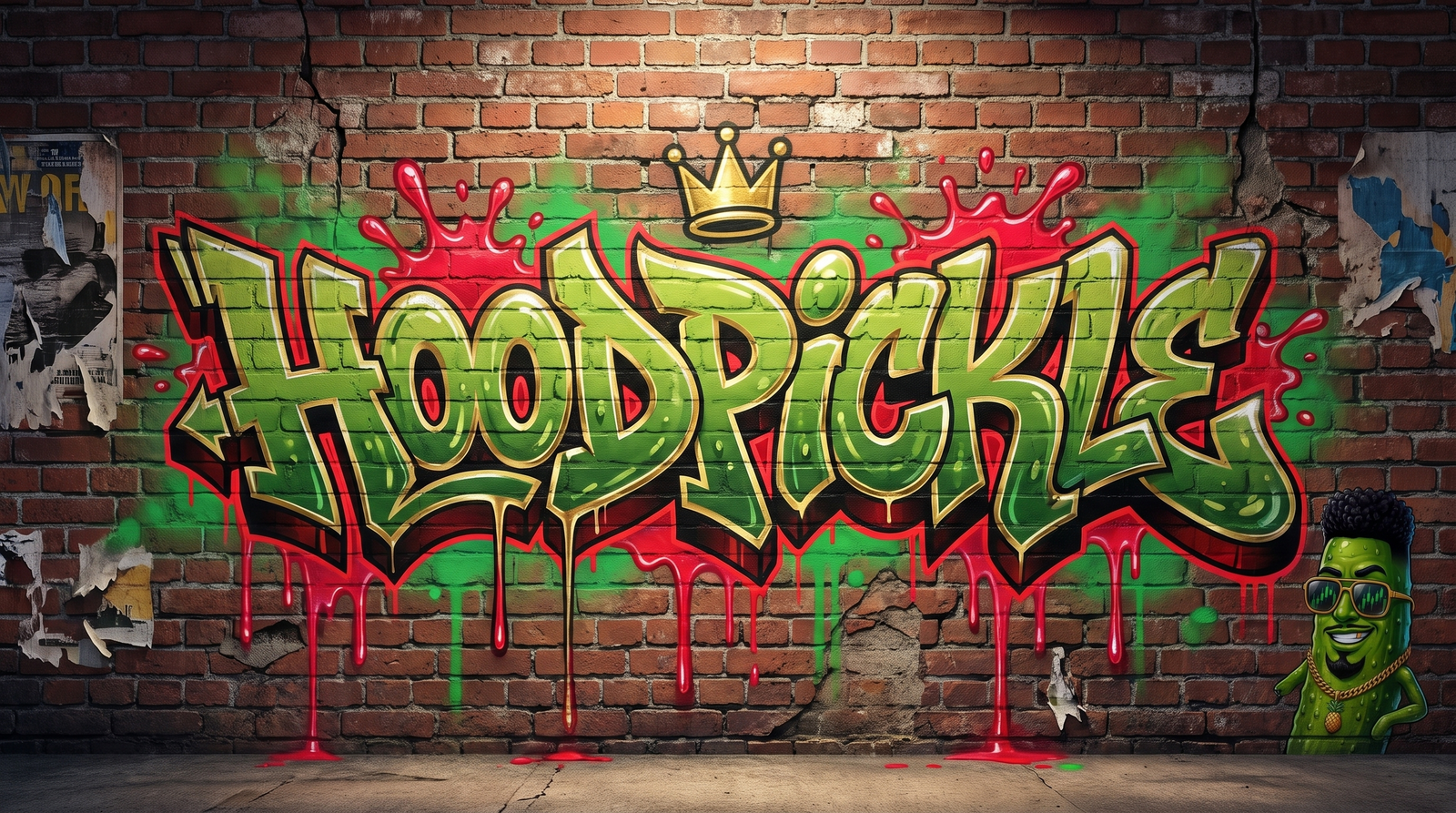 HOODPICKLE graffiti wall